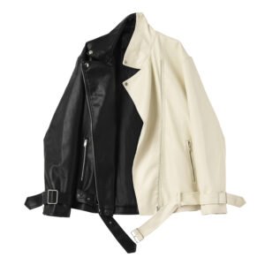 Lapel Collar Moto Biker