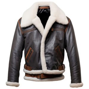 Best Men’s Charcoal Sheepskin B3 Bomber Jacket Faux Fur Lined 2025