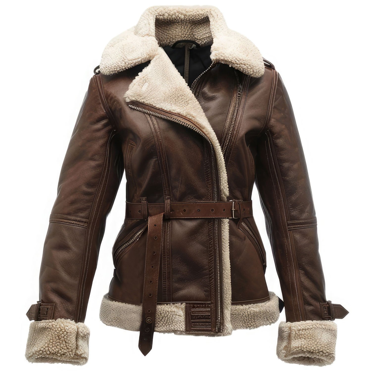 Distressed Brown Sheepskin