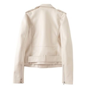 Beige Sheepskin Biker